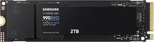 SAMSUNG 990 EVO 2TB NVMe SSD - PCIe Gen 4×4 & Gen 5×2 M.2 2280 Internal Solid State Drive, 5,000MB/s Speeds, Upgrade Storage for PC & Laptop - MZ-V9E2T0B/AM