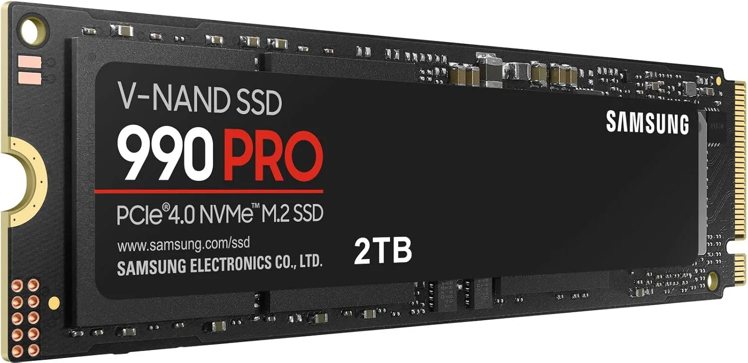 SAMSUNG 990 PRO NVMe M.2 PCIe Gen4 SSD 2TB - 7,450 MB/s Read Speeds for Gaming, High-End Computing & Workstations (MZ-V9P2T0B/AM)