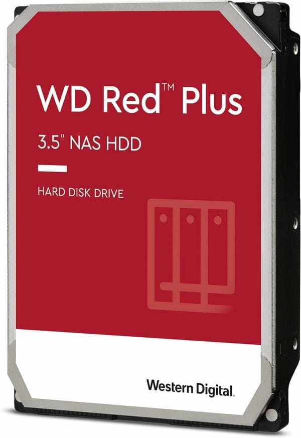 Western Digital 6TB WD Red Plus NAS Internal Hard Drive - 5400 RPM, 256MB Cache, SATA 6 Gb/s, 3.5” HDD - WD60EFPX